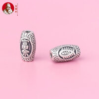 S990 Bạc Nguyên Chất Đau Khổ Trung Quốc Koi Thùng Hạt Cá Giàu Hạt Cơm Tự Làm Bạc Phụ Kiện