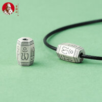 S990 Bạc Nguyên Chất Miếng Đệm Hạt Bạc Trang Sức 3D Bạc Cứng Sáu Xương Rồng Mantra Thùng Hạt Thắt Lưng DIY Wenwan Top Hạt Chất Liệu Phụ Kiện