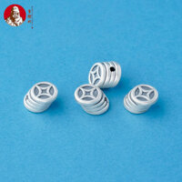 S999 Bạc Nguyên Chất Retro Mới Trung Quốc Đồng Xu Phụ Kiện diy Wenwan Vòng Tay Vòng Tay Dây Đỏ Vòng Tay Bạc Phụ Kiện