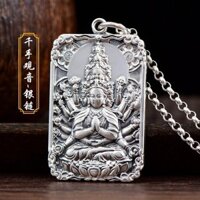 S999 Benming Phật Mặt Dây Chuyền Nam Cung Hoàng Đạo Bạc Nguyên Chất Ngày Lớn Tathagata A Di Đà Phật Samantabha Nữ Vòng Cổ Chuột20240805