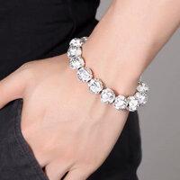 S999 Vòng Tay Bạc Nam Nữ Cặp Đôi Sáu Xương Chuyển Hạt Tròn Chắc Chắn Vòng Tay Độc Đoán Trang Sức Nam20250312