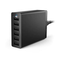 Sạc 6 cổng Anker 360 Charger (60W) Cổng USB Công nghệ PowerIQ A2123 Chính Hãng Nhập Khẩu USA