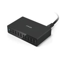 Sạc Anker 10 Cổng, 60w – [PowerPort 10, 60w] – Sạc 10 cổng 60W sạc nhanh IQ cho iPhone Xs / XS Max / XR / X / 8/7 / 6s / Plus, iPad Pro / Air 2 / Mini, Galaxy S9 / S8 / S7 / Edge / Plus, Lưu ý 8/7, LG, Nexus, HTC – A2133