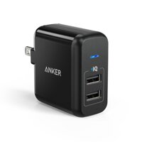Sạc Anker 2 cổng, 24w - [PowerPort 2, 24w] - đen