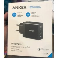 Sạc ANKER PowerPort+ 1 cổng 18w Quick Charge 3.0 có PowerIQ (Đen) A2013