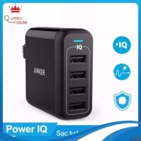 Sạc ANKER PowerPort 4 cổng 40w có PowerIQ (Đen) [Queen Mobile]