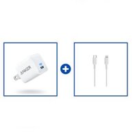 Sạc Anker PowerPort III Nano 20W – A2633 + Cáp Type C to Lightning Anker PowerLine II dài 0.9m – A8632