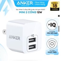 Sạc ANKER PowerPort Mini 2 cổng 12W - A2620