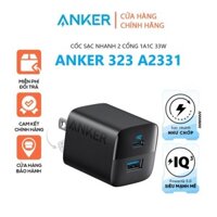 Sạc Anker USB C, sạc 323 (33W), sạc 2 cổng nhỏ gọn có phích cắm gấp gọn cho 14/14 Plus/14 Pro/14 Pro Max/13/1