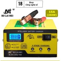 Sạc bình ắc quy 12V 24V 200AH Bolaimei BT-168 cho ô tô xe máy các loại bình khô bình nước thông minh tự ngắt khi đầy