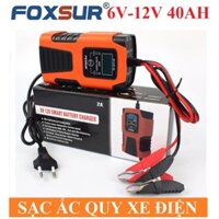 Sạc bình ắc quy 6V 12V 4AH-40AH FOXUSUR có chức năng khử sunfat phục hồi ắc quy thông minh tự ngắt khi đầy sạc ắc quy 6V
