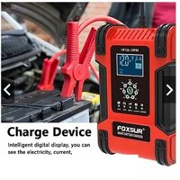Sạc Bình Ắc Quy FOXSUR 12V 10A - 24V 5A, Sạc Pin Lithium, Khử Sunfat, Sạc Ắc Quy Xe Máy Ô Tô Thông Minh Tự Ngắt khi đầy