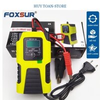 Sạc bình ắc quy Foxsur 6V 12V 2A (4ah-40ah) tự ngắt khi đầy, chức năng phục hổi ắc quy, khử sunfat, chống ngược cực
