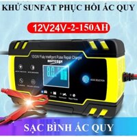 sạc bình ac quy-Sạc binh ắc quy 12V-24V/8A 4-150ah có khử sunfat phục hồi bình dùng cho cả bình khô và nước từ 4Ah-150Ah