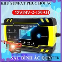 sac binh ac quy-Sạc binh ắc quy 12V-24V/8A 4-150ah có khử sunfat phục hồi bình dùng cho cả bình khô và nước từ 4Ah-150Ah