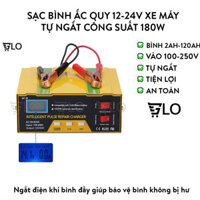 Sạc Bình Ắc Quy Từ 12V Tới 24V 180W LOẠI LỚN Tự Ngắt, Bộ Nạp Kích Cả Bình Khô, Nước, Lithium Xe Máy, Xe Điện, Xe Hơi