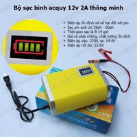 Sạc Bình Acquy 12V-2A - Thông Minh Cao Cấp Tiện Lợi Tốc Độ Sạc Nhanh Hơn Phù Hợp Cho Tất Cả Các Loại Bình Xe - Acquy xe máy & phụ kiện - Sạc Bình Acquy Máy Nạp Ắc Quy Tự Ngắt - BH Toàn Quốc - YENNY [bonus]