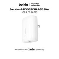 Sạc BOOSTCHARGE Belkin 30W USB-C PD 3.0 PPS WCA005 - Hàng chính hãng