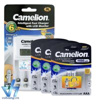 Sạc Camelion 1012 kèm 6 pin AAA 1100mAh tự ngắt sạc