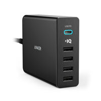 Sạc cao cấp ANKER Powerport+ 5 cổng 60W có 1 cổng USB-C