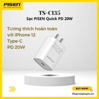 Sạc cao cấp PISEN C135 Quick PD 20W, hỗ trợ sạc nhanh 20W chuẩn QC4.0,PD 3.0 - Hàng chính hãng Bảo hành 18 tháng