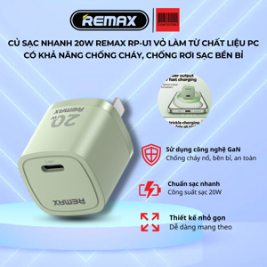 Củ sạc cho điện thoại Remax U1