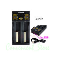 Sạc đa năng Liitokala lii-202 18650 26650 14500 bộ sạc đầu ra usb bộ sạc thông minh