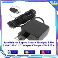 Sạc dành cho Laptop Lenovo Thinkpad L390 L490 USB-C AC Adapter Charger 65W 3.25A - Kèm Dây nguồn - Hàng Nhập Khẩu