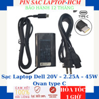 Sạc Dell XPS 9370 P82G 13 9365 P71G P71G001 13 9350 Latitude 7370 P67G 5285 7275 Sạc Dell 20V-2.25A-45W Ovan type C