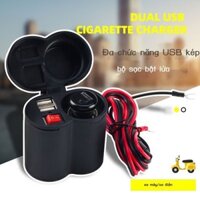 Sạc điện thoại di động xe máy 12V sạc nhanh USB bật lửa chống thấm nước sửa đổi phụ kiện xe hơi