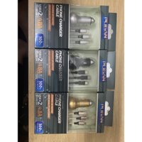 Sạc điện thoại - Tẩu Sạc Pugan 2 Cổng USB Kèm Dây 3 Đầu Sạc Cho Ô Tô 3.4A