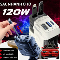 Sạc điện thoại xe hơi 120W - Củ sạc ô tô sạc nhanh, hỗ trợ sạc