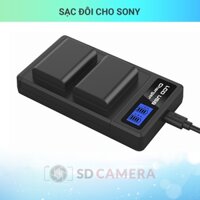 Sạc đôi cho Pin máy ảnh Sony NP-FW50 NP-FZ100 Sạc nhanh có LED hiển thị mức pin FW50 FZ100 kèm dây sạc