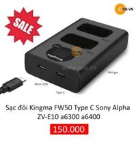 Sạc đôi Kingma FW50 Type C Sony a6300 a6400 ZV-E10