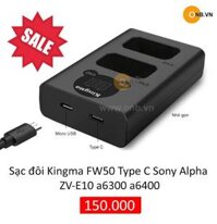 Sạc đôi Kingma FW50 Type C Sony a6300 a6400 ZV-E10