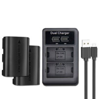 Sạc Đôi pin Canon LC E6E CAO CẤP TỰ NGẮT cho pin canon Lp E6 dùng Canon 5DII , 5DIII , 6D , 7D, 70D, canon 60D 5D2 5D3