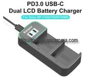 Sạc đôi siêu nhanh Kingma 9V 2A PD3.0 BM058Q Fast Charger cho pin Sony F970 FM50 FM500H QM91D