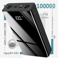 Sạc dự phòng 100% 100000mah hoàn toàn mới sạc nhanh dung lượng lớn 3 đầu vào 4 đầu ra màn hình kỹ thuật số thông