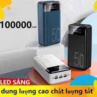 Sạc dự phòng 100000mAh chính hãng có màn hình LED, pin dự phòng siêu mỏng , hỗ trợ sạc nhanh, sạc pin dự phòng kép USB