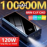 Sạc dự phòng 100000MAH sạc nhanh PD120W/20W trong suốt tích hợp  sạc tích hợp đèn led chiếu sáng