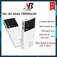 Sặc dự phòng 10000mAh , pin sặc đa năng 2 cổng USB có đèn led báo - sạc nhanh cho điện thoại