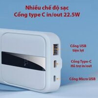 Sạc dự phòng 20000 mah WK WP-303 Cục pin xạc dự phòng chính hãng sạc nhanh 22W có đèn led hiển thị %pin cute mini HOVILO