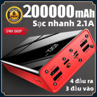 sạc dự phòng 200000mAh Dung lượng lớn Màn hình kỹ thuật số thông minh Đèn LED 3 đầu vào 4 đầu ra Ngân hàng điện