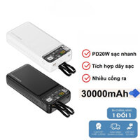 Sạc dự phòng 20000mah 30000mah sạc nhanh 100w dung lượng pin lớn có sẵn dây cho điện thoại PKMALL
