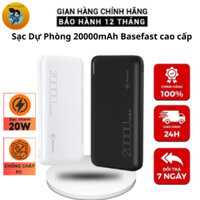 Sạc Dự Phòng 20000mAh Basefast cao cấp pin chống quá tải nhiệt sạc nhanh Nhỏ Gọn cho samsung xiaomi