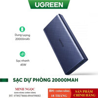 Sạc dự phòng 20000mAh chính hãng UGREEN 80304 Hỗ trợ sạc nhanh 45W cho điện thoại, máy tính bảng, Macbook