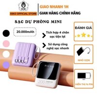 Sạc Dự Phòng 20000mAh Kiko Nhỏ Gọn Tích Hợp 4 Dây Sạc Siêu Nhanh
