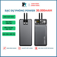 Sạc Dự Phòng 20.000mah Powertech Sạc Nhanh 66w, Tích Hợp Dây Sạc, Hiển Thị Phần Trăm Pin