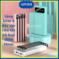 Sạc dự phòng 30000mAh 20000mAh 10000 pin sạc dự phòng Có 4 Dây Sạc Dây Sạc Iphone Samsung Xaomi Android