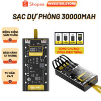 Sạc Dự Phòng 30000mah Dung Lượng Pin Cao , Thiết Kế Trong Suốt, Tích Hợp Đèn Ngủ 4 Đầu Sạc Đa Năng SP01